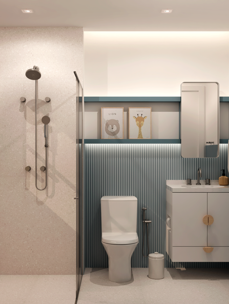 Inevitável Arte banheiro azul e delicado