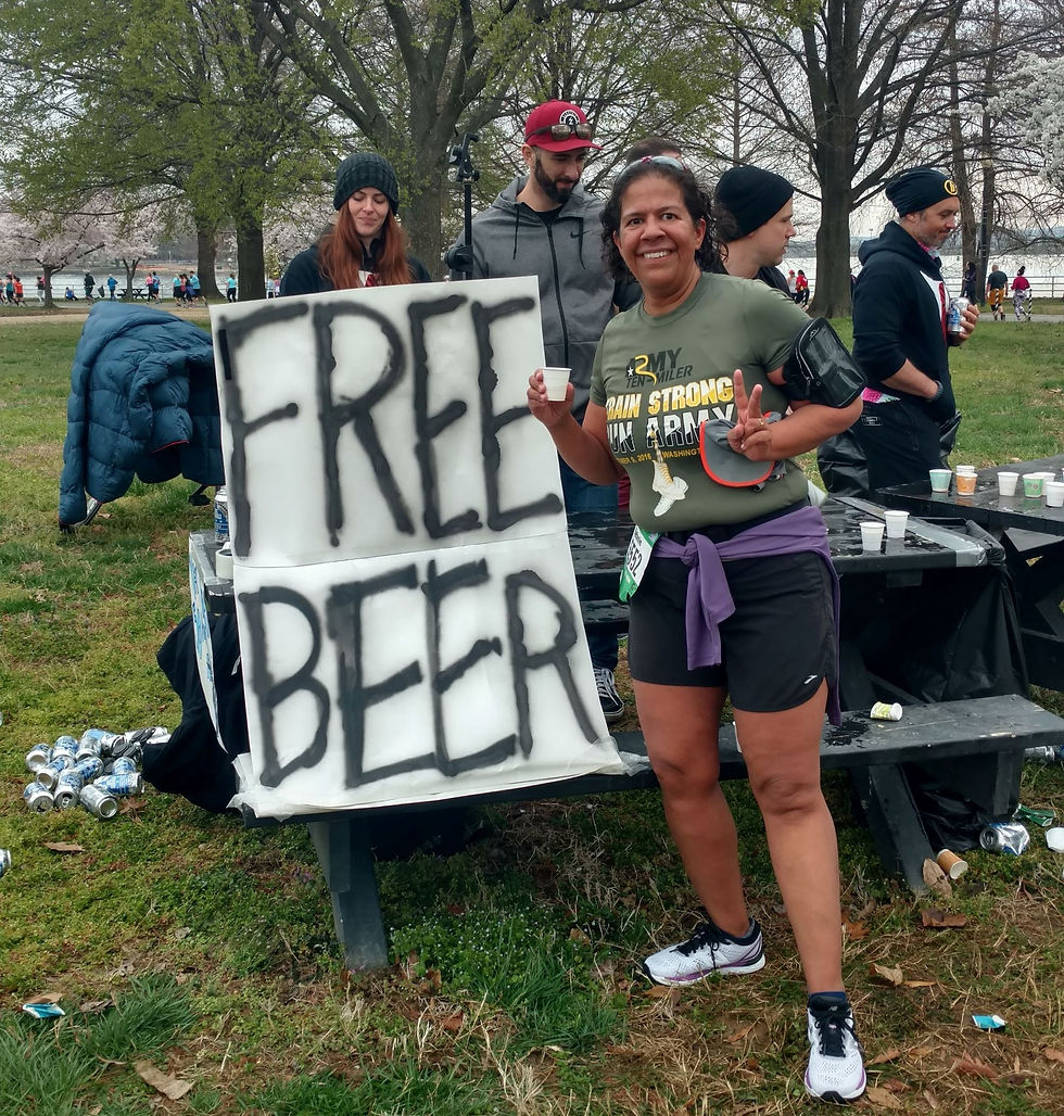 In the cover photo for this story, Stephanie is beaming after running the 2019 Cherry Blossom Ten-Miler in Washington DC. Davis told SIR that her Army Ten-Miler training shirt is one of her favorites because on the back of the collar, it says, “Never Quit.”