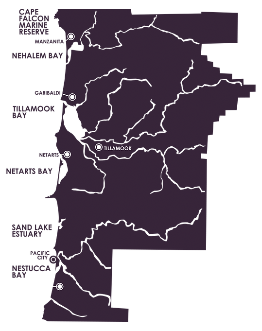 Map of Tillamook County
