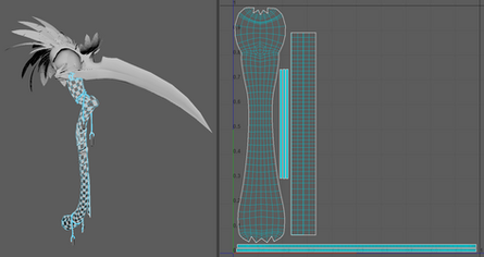 The texture set for the handle of the raven skull scythe.