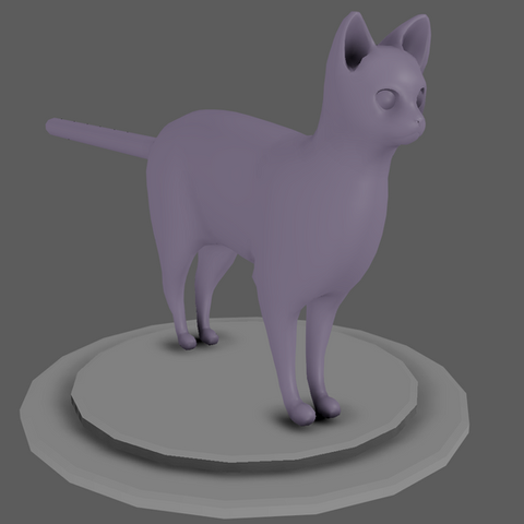 A 3D model of a cat.