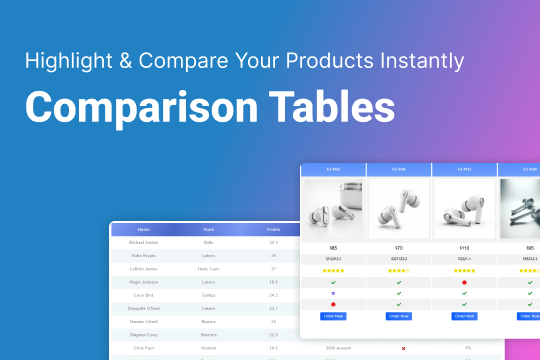Common Ninja Comparison Tables banner