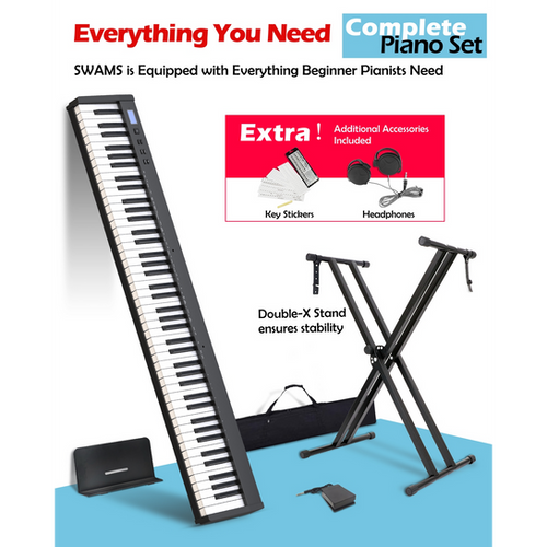 ピアノスタンドセット】ニコマク NikoMaku 電子ピアノ 88鍵盤 SWAN-S