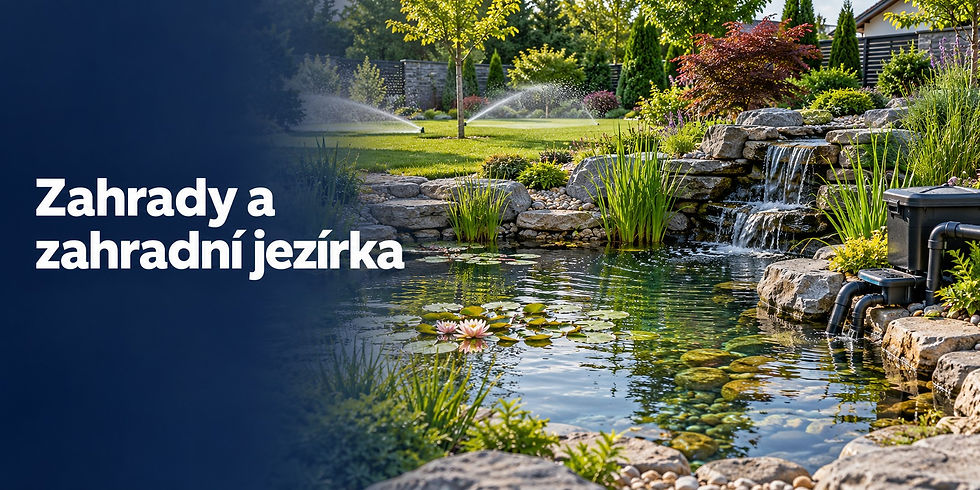 Zahrady, závlahy, jezírka