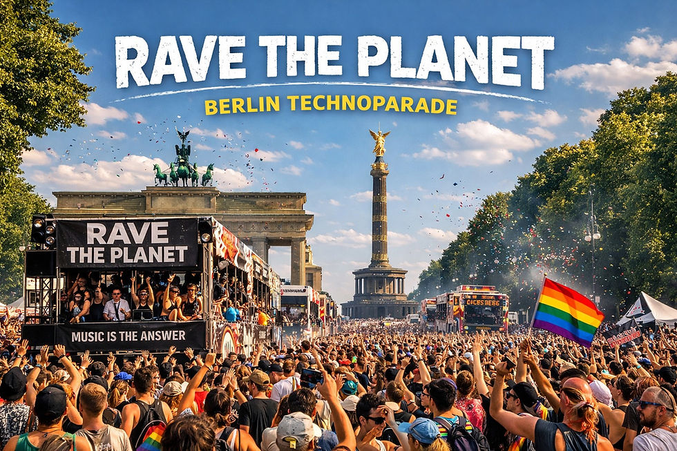Rave The Planet Berlín, zdroj chatgpt