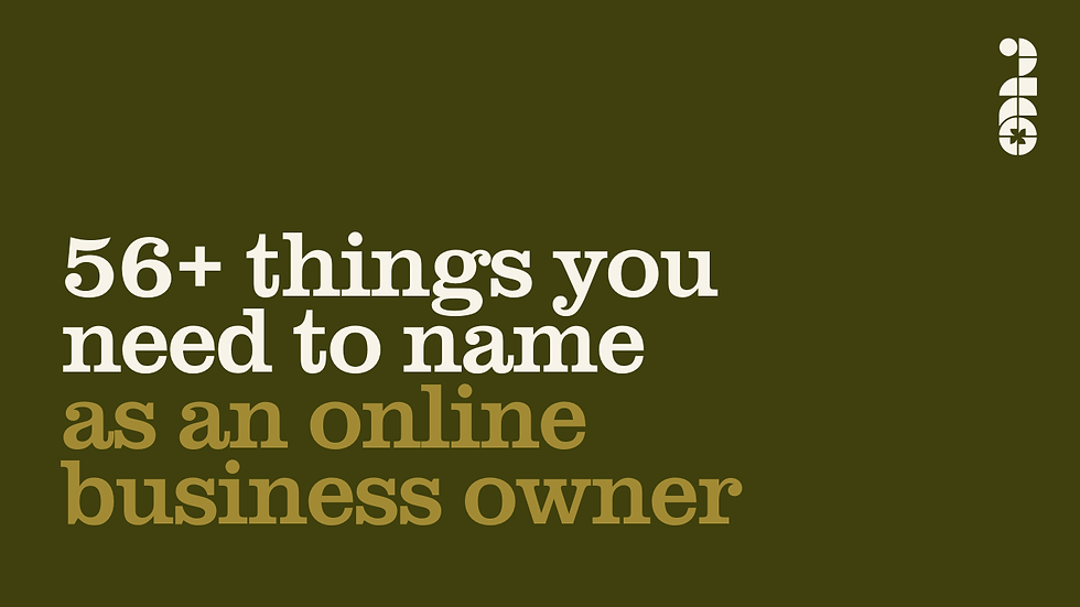 56+ things you need to name as an online business owner