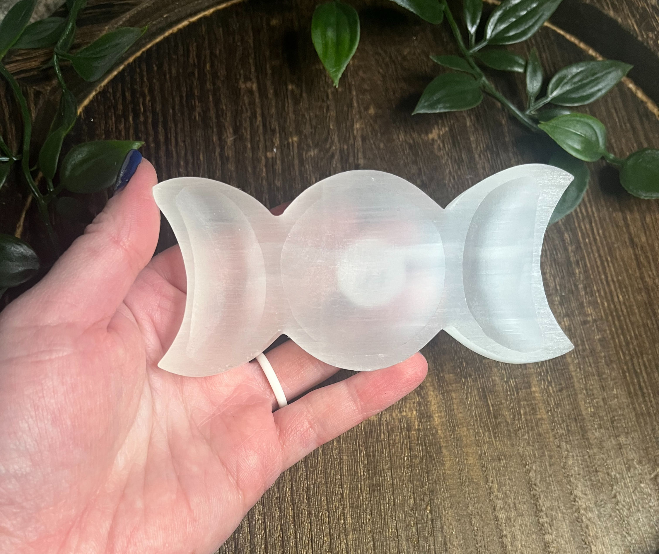 Selenite Moon Plate