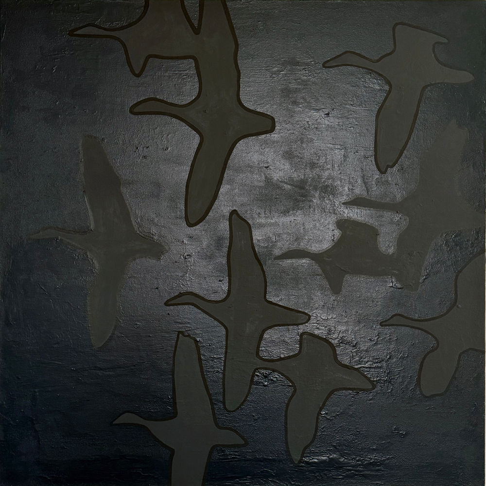 Ducks at Dusk  •  36" x 36"