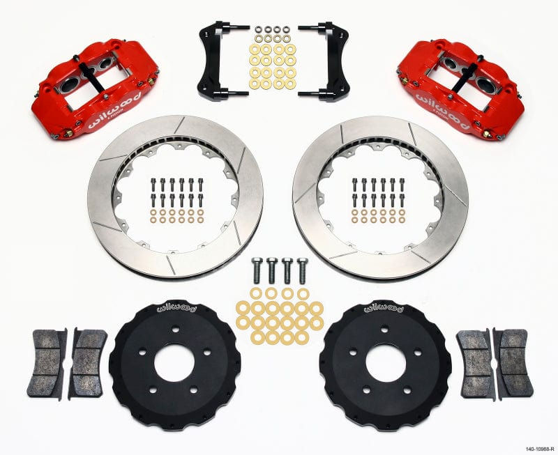 Wilwood Narrow Superlite 6R Front Hat Kit 13.06in Red Backdraft Cobra (BMW E36 B