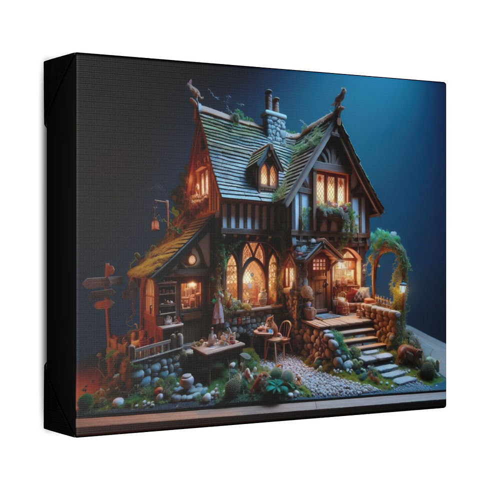 Enchanted Cottage Diorama Canvas Print