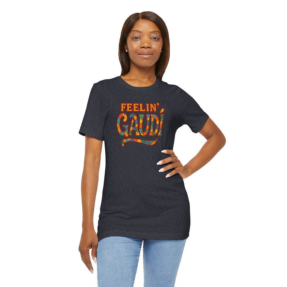 Thumbnail: “Feelin’ Gaudí” Barcelona Architecture T-Shirt – Colorful Mosaic Gaudi Tee