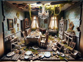 Reimagined Ruins: Crafting a Post-Apocalyptic Dining Room Diorama