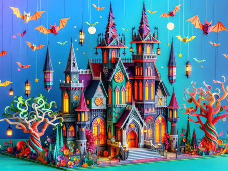 Dracula’s Castle in Paper Art: A Playfully Spooky Masterpiece for Halloween