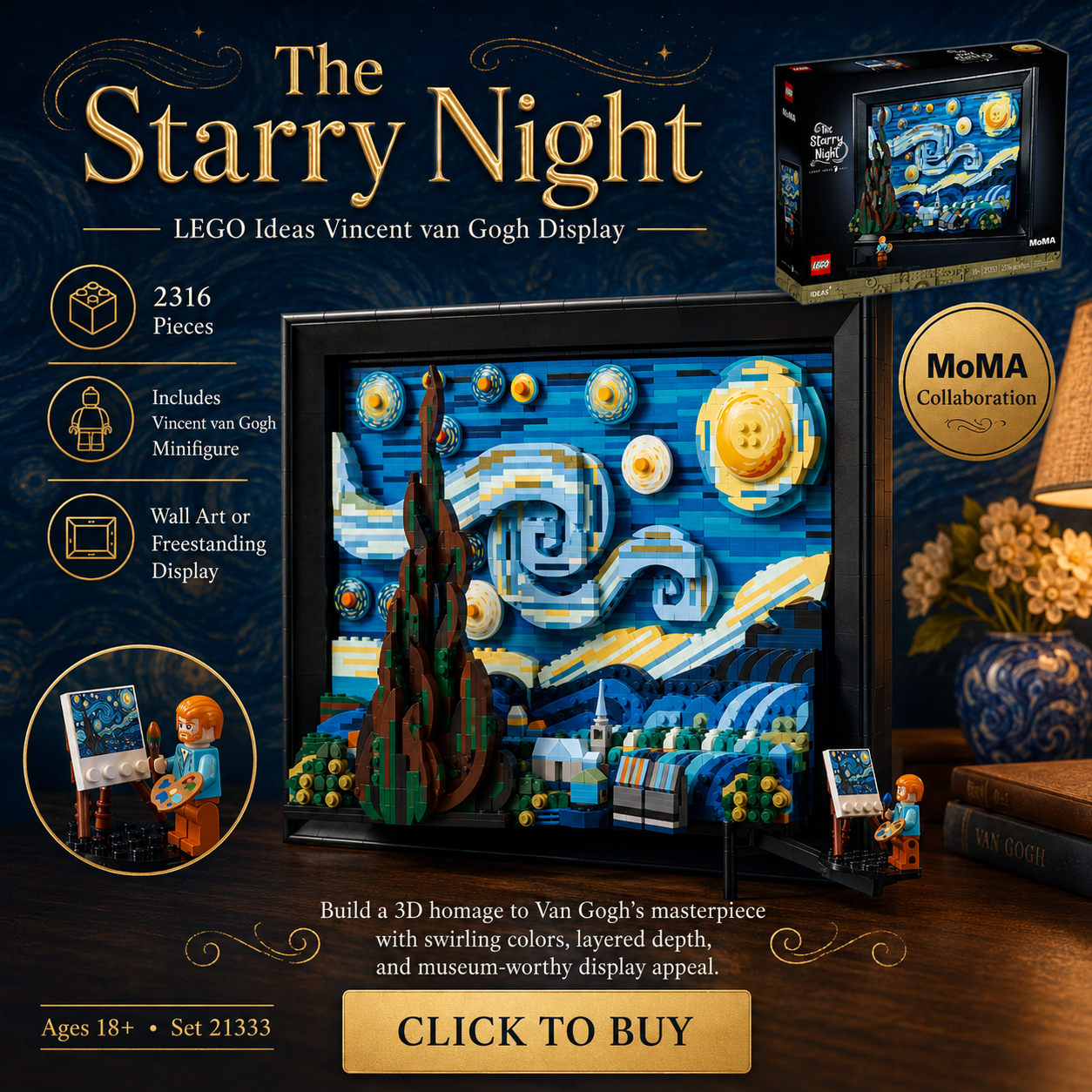 LEGO Ideas Vincent Van Gogh The Starry Night - Building Set 21333