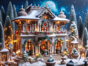 Yuletide Elegance: A Christmas Mansion in Miniature Portuguese Grandeur
