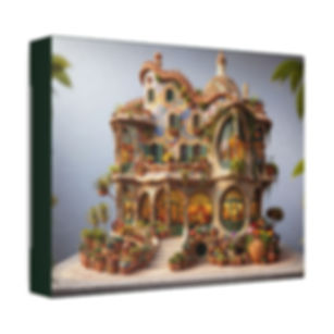 La Botánica de la Curva: Gaudi Inspired Barcelona Miniature Shop Canvas Print