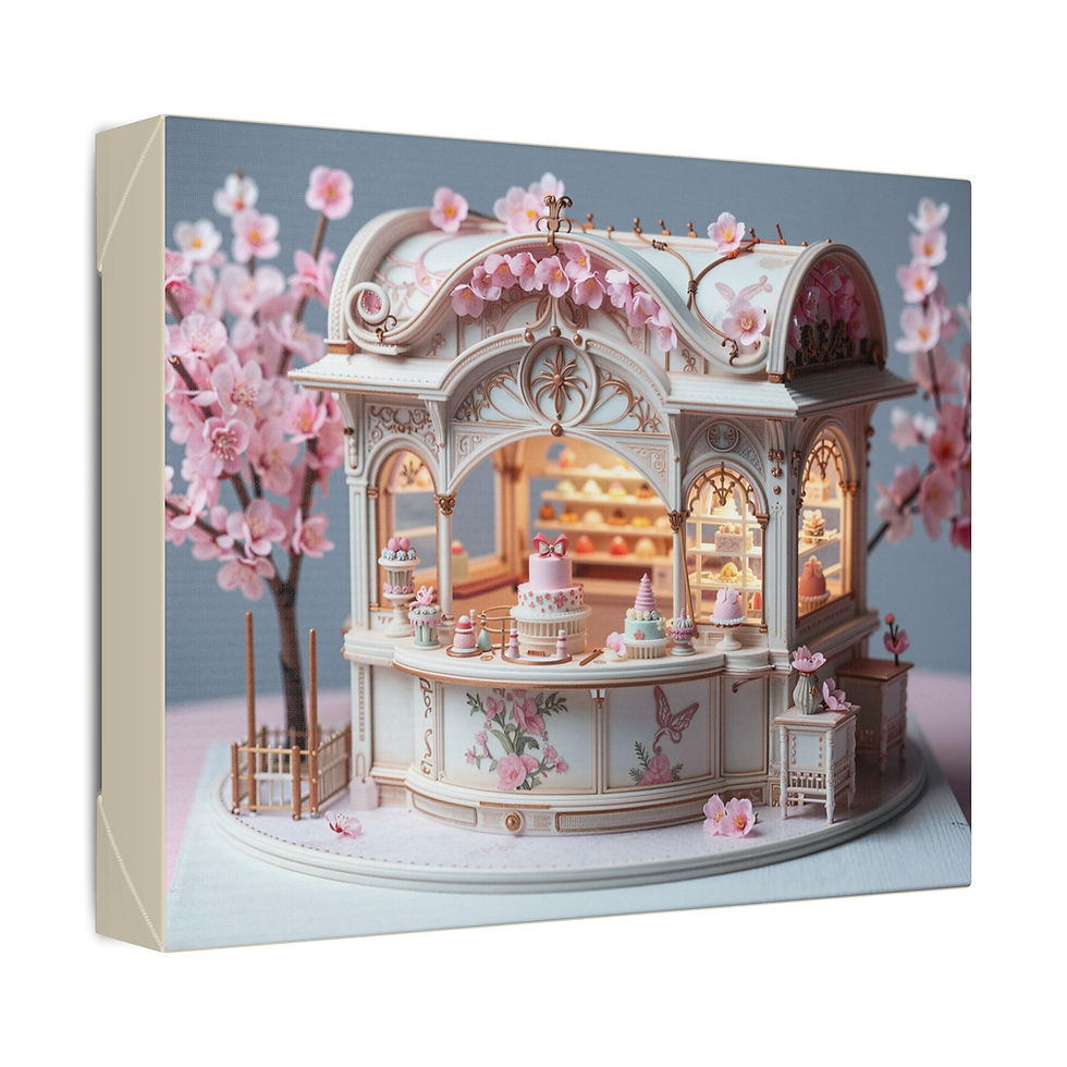 Thumbnail: Sakura Cake Vendor Fantasy Miniature Canvas Print