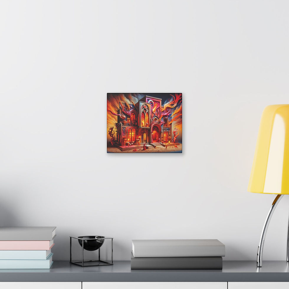 Thumbnail: Surrealist Dreamscape Mansion Inspired by Leonora Carrington Canvas Print