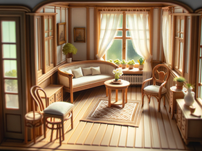 Biedermeier Brilliance: Natural Artisanal Living Room