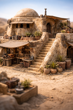 Sun-Bleached Secrets: A Star Wars Tatooine Inspired Desert Miniature Merchant Shop
