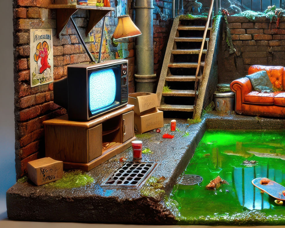 The Ultimate 80s Sewer Lair Miniature Diorama – Inspired by the Teenage Mutant Ninja Turtles Miniature model