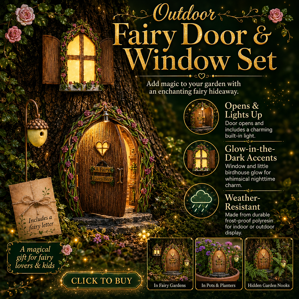 Thumbnail: Opening Fairy Door and Window with Light, Fairy Doors for Trees Outdoor