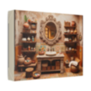 Mexican Bathroom Vanity El Lavabo de la Suerte Miniature Canvas Print