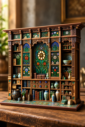 A Garden in the Grain: A William Morris–Inspired Miniature Arts & Crafts Cabinet Wall