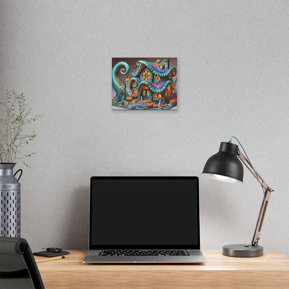 Thumbnail: Gaudí-Inspired Halloween Haunted House Canvas Print