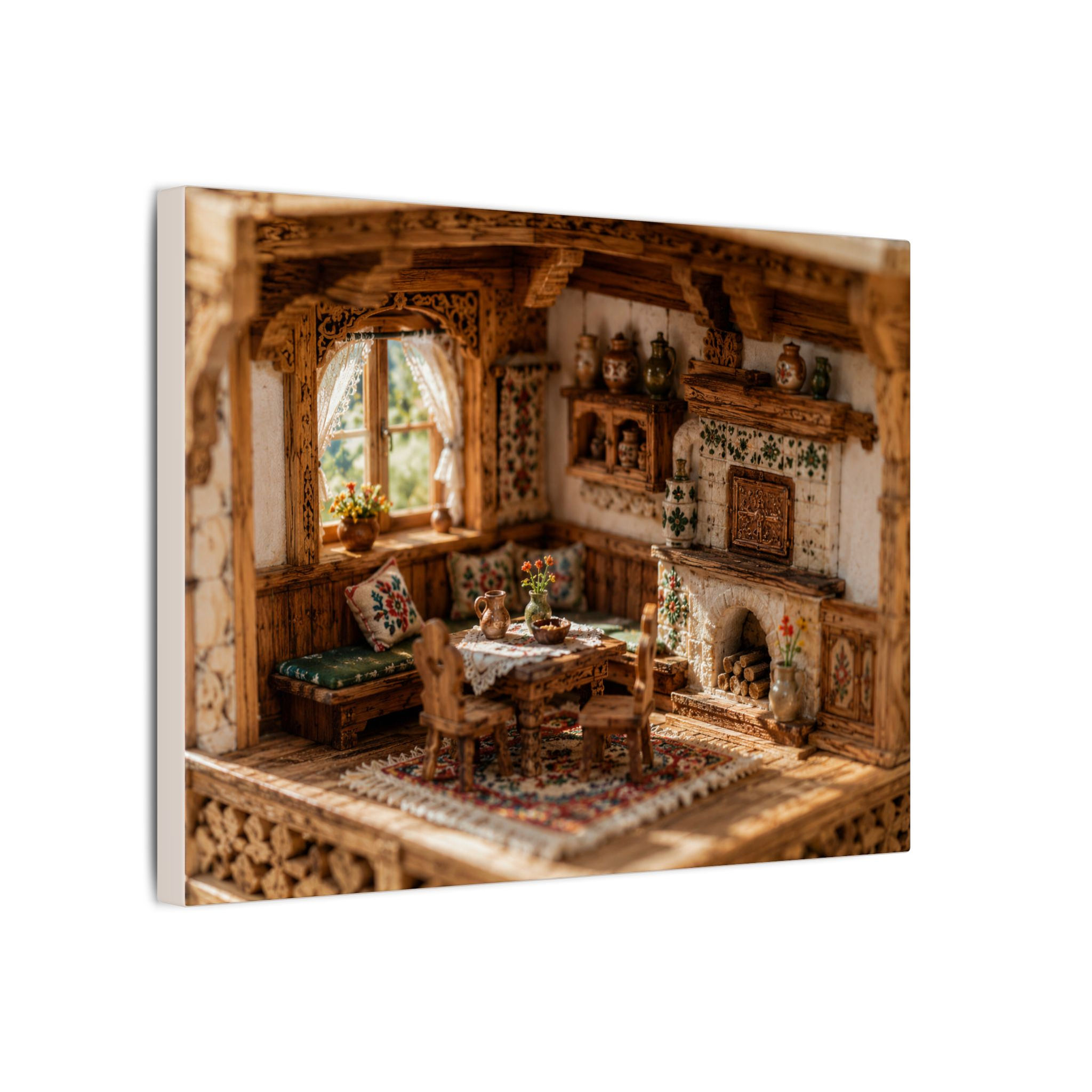 Miniature Polish Cottage Diorama Canvas Print