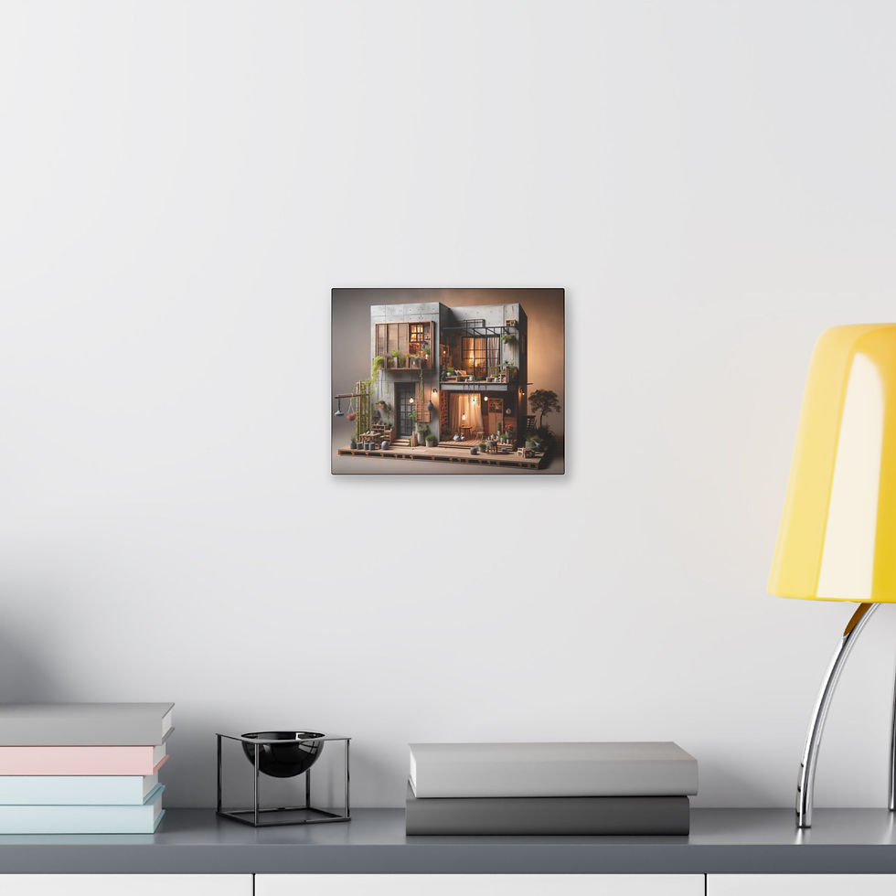 Thumbnail: Concrete, Cozy, and Clever: A Modern Industrial Miniature Home Canvas Print