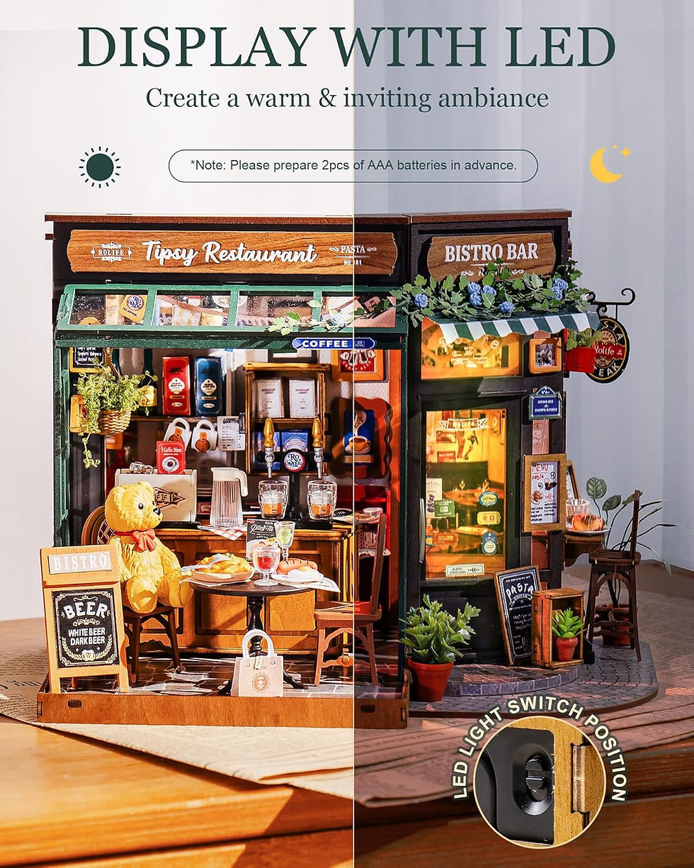 Thumbnail: DIY Miniature House Kit 1:18 Coffe&Bar Dollhouse Diorama Model