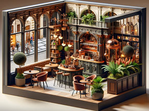 Prague Cafe in Miniature Czech diorama