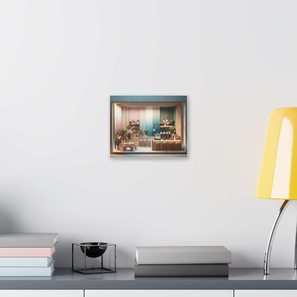 Thumbnail: A Contemporary Ombré Café in Miniature Canvas Print