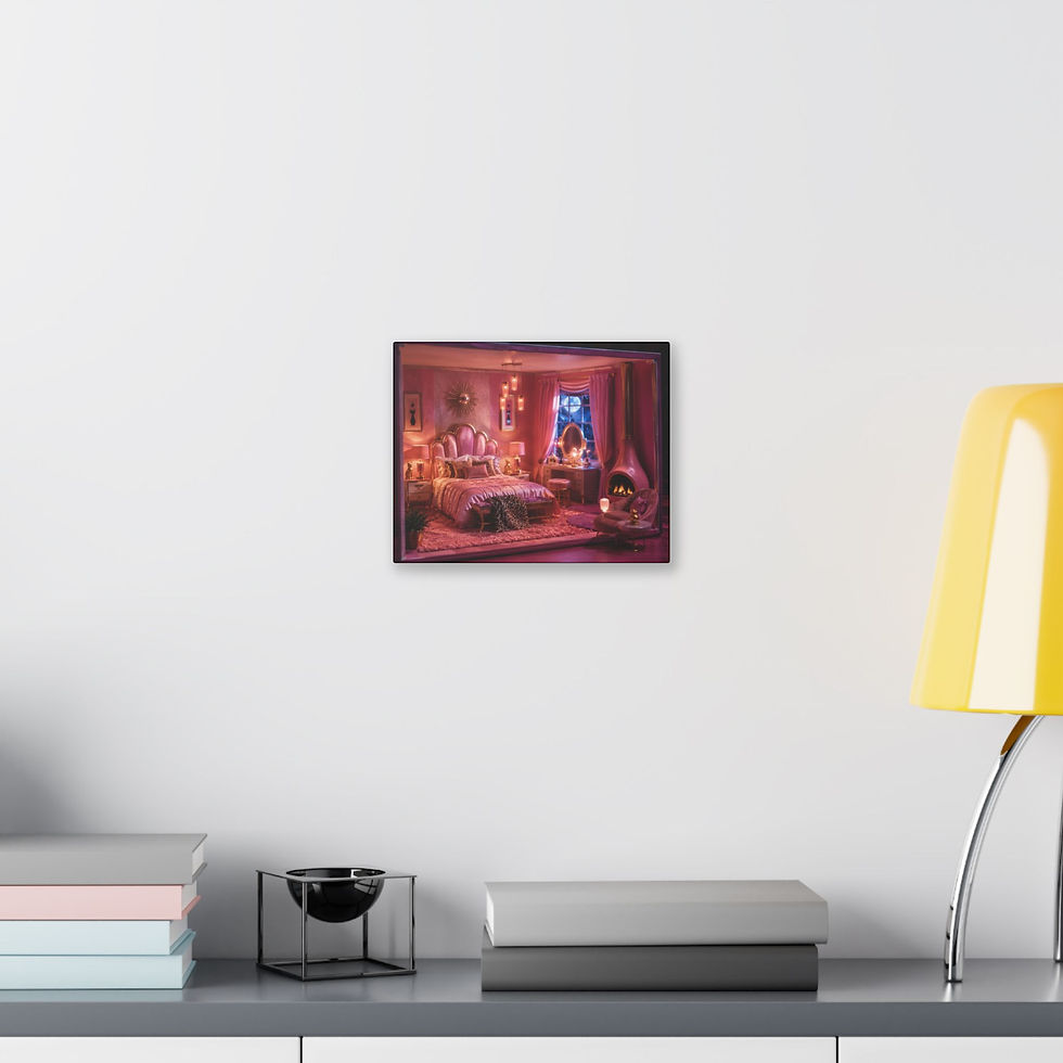 Thumbnail: Pink Panther-Inspired Miniature Bedroom Canvas Print