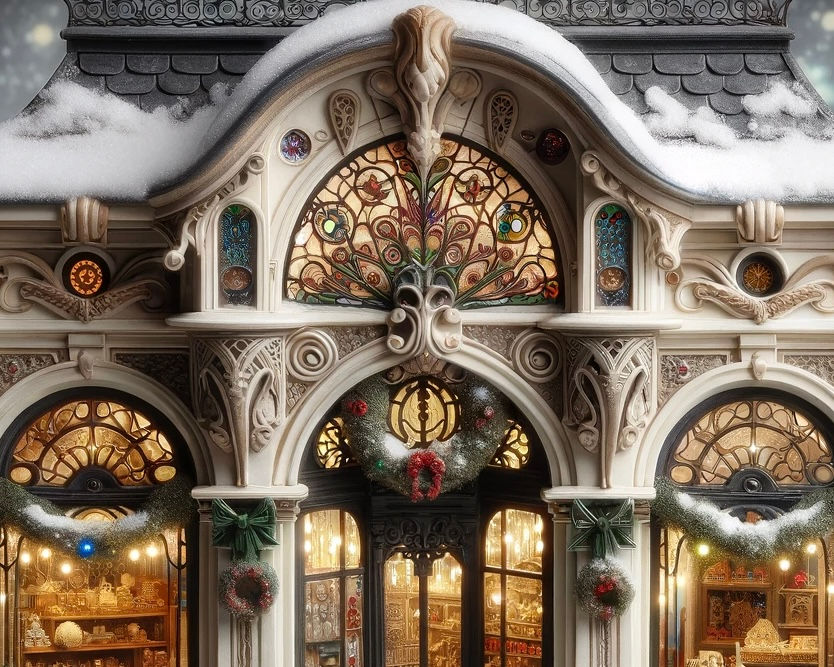 Szecesszió-Style Christmas Shop Hungarian Art Nouveau