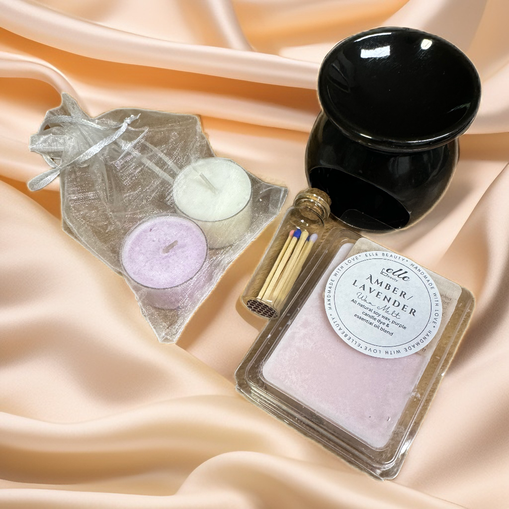 Black Wax warmer gift set Amber Lavender wax melt