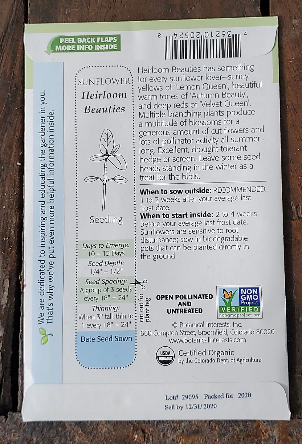 Thumbnail: Sunflower Heirloom Beauties Organic