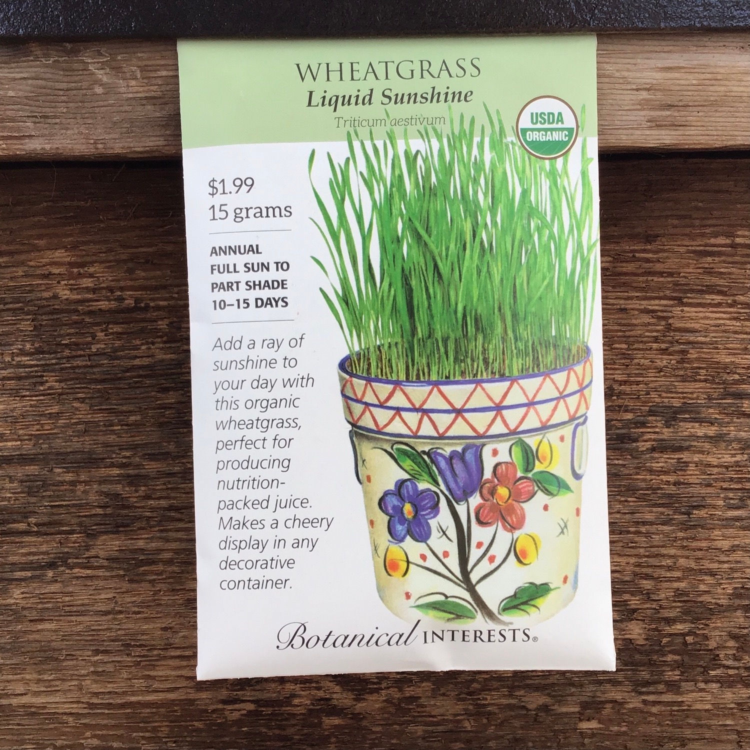 Wheatgrass liquid sunshine organic