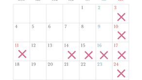 8月夏季休暇と定休日