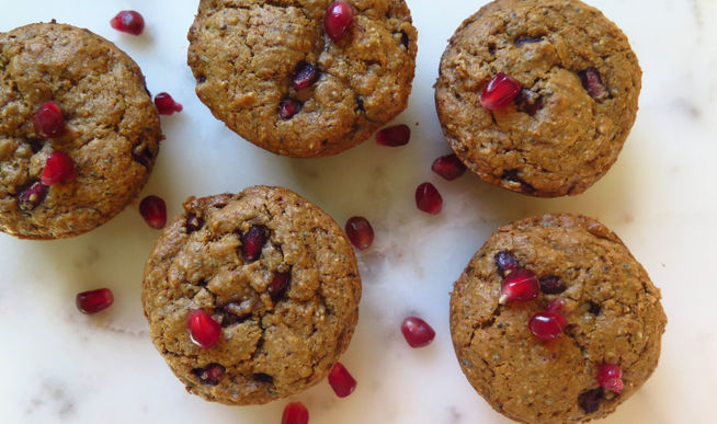 ginger pomegranate muffins