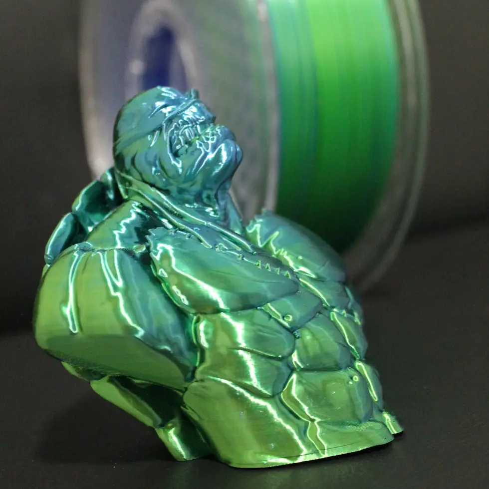 Miniatura: Filamento PLA Silk 3DLab - Bicolor Verde/Azul - 1Kg - 1.75mm