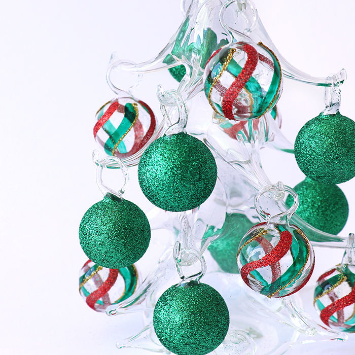 サムネイル： Glass ball Tree_14 balls（Red/Green）