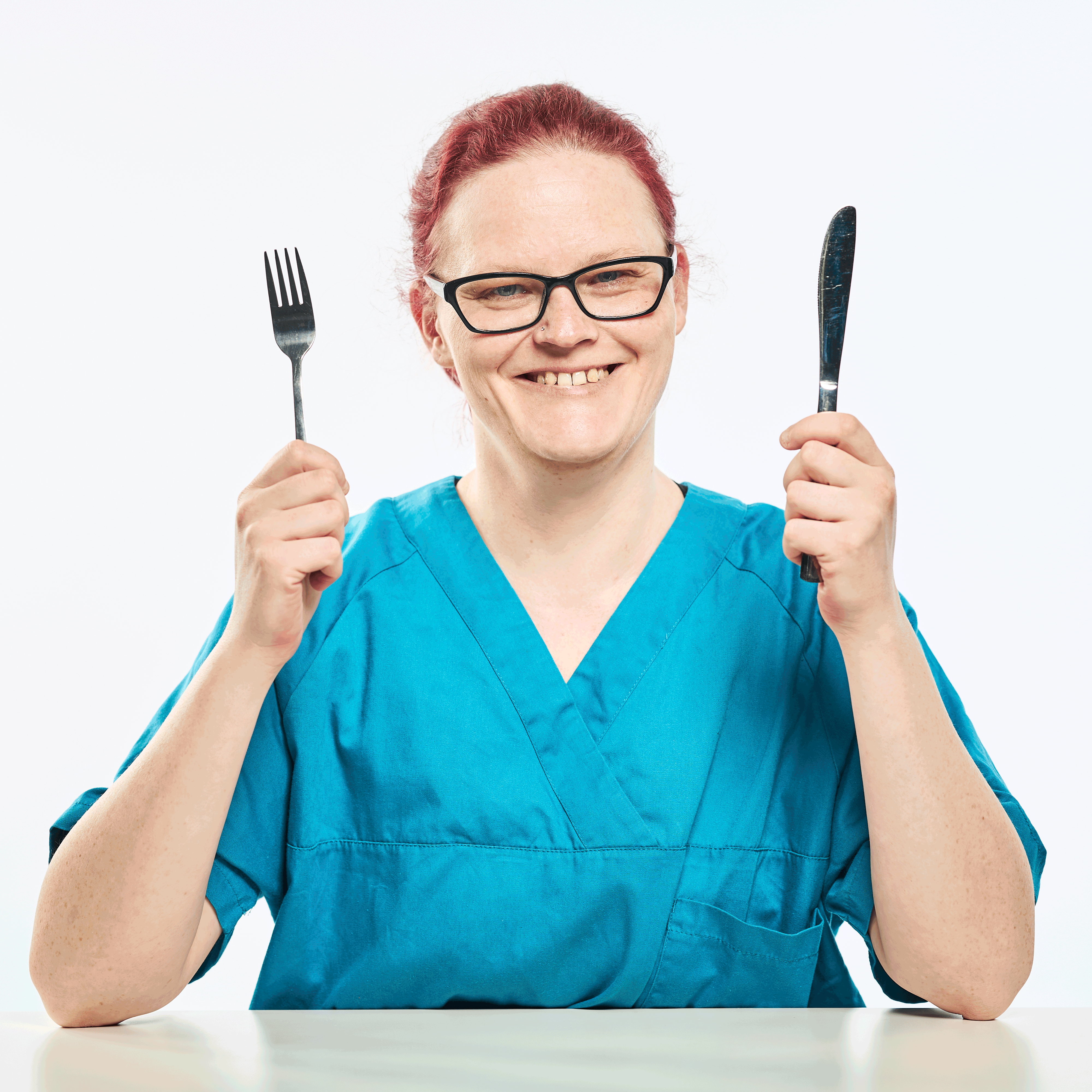 Portraits von Tina Rathje mit Besteck