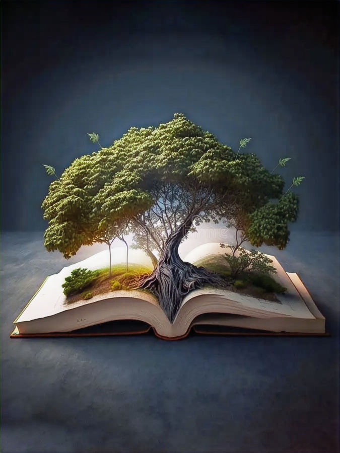 knowledge-tree-growing-open-book-pages-tree-symbolising-knowledge-wisdom-growing-pages-ope