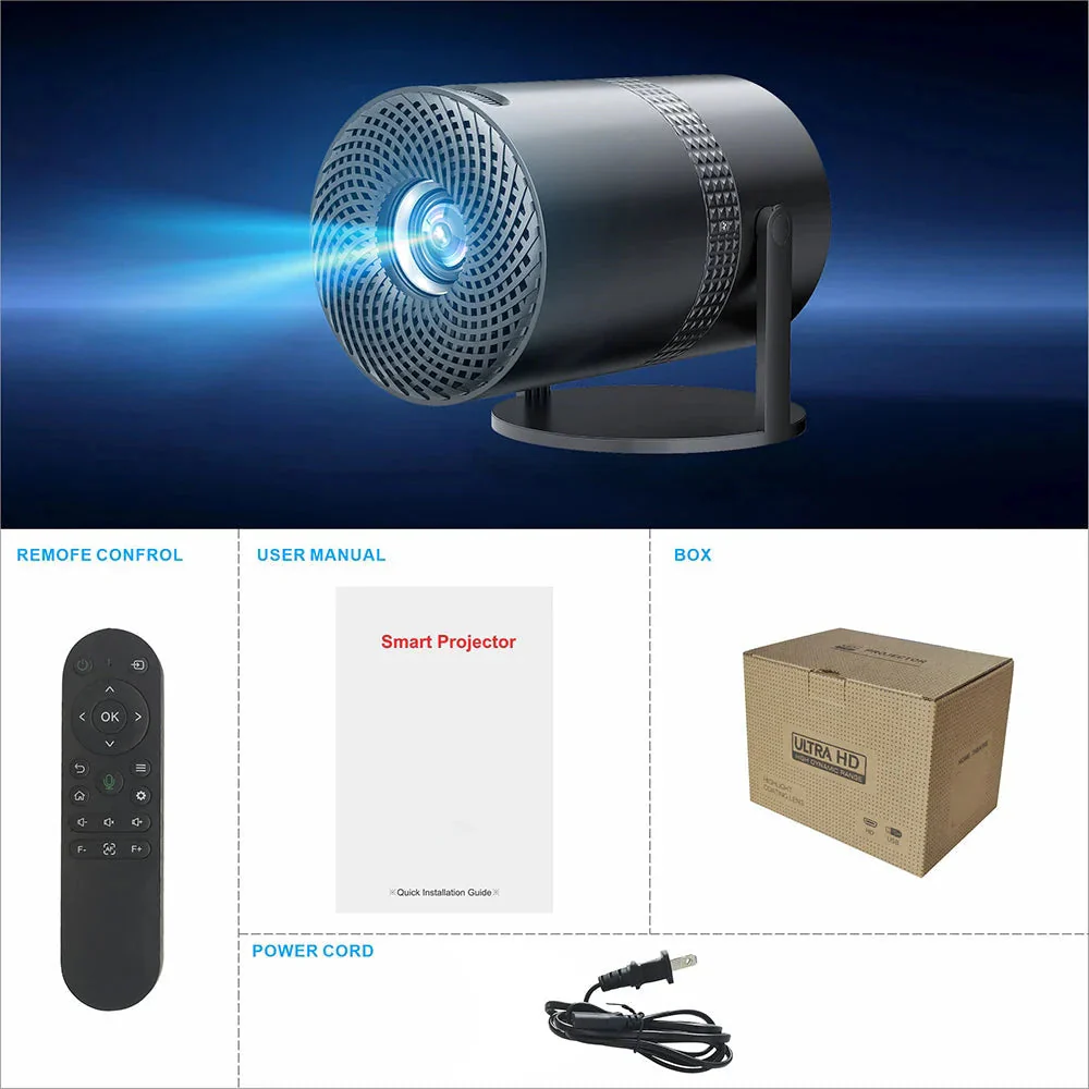 Salange P300 Mini Portable Projector - 4K 8K Video Decoding, 720P HD, Android 11