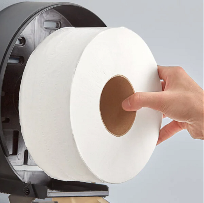 Jumbo Toilet Paper Roll, 9" Round, 2-Ply, 1,000 ft, 12 Rolls/Case product