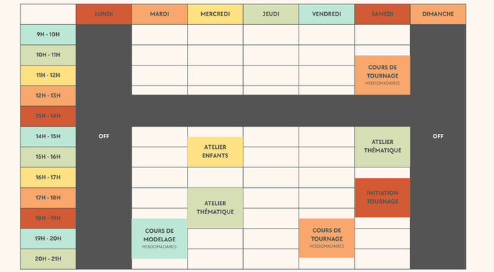 Emploi du Temps Planning Hebdomadaire
