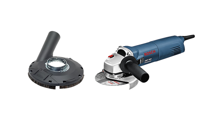 Kampinis šlifuoklis + nusiurbimas