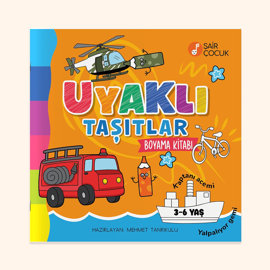 Uyaklı Taşıtlar Boyama Kitabı
